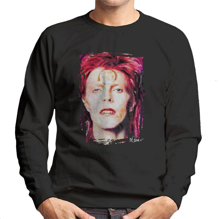 Sidney Maurer Original Portrait Of David Bowie Red Hair Mens Sweatshirt - Mens Sweatshirt