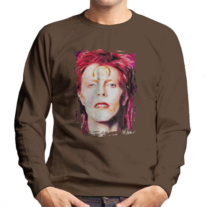 Sidney Maurer Original Portrait Of David Bowie Red Hair Mens Sweatshirt - Mens Sweatshirt