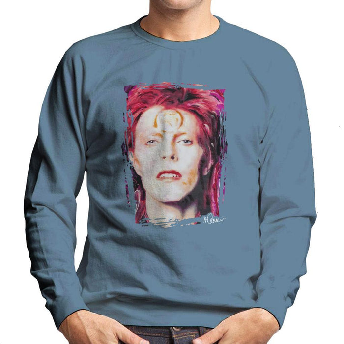 Sidney Maurer Original Portrait Of David Bowie Red Hair Mens Sweatshirt - Mens Sweatshirt