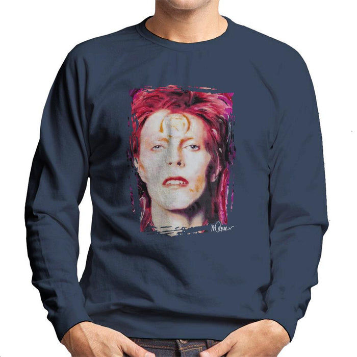 Sidney Maurer Original Portrait Of David Bowie Red Hair Mens Sweatshirt - Mens Sweatshirt