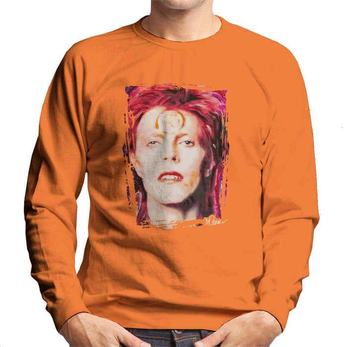 Sidney Maurer Original Portrait Of David Bowie Red Hair Mens Sweatshirt - Mens Sweatshirt