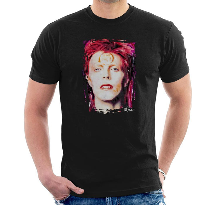 Sidney Maurer Original Portrait Of David Bowie Red Hair Mens T-Shirt - Mens T-Shirt