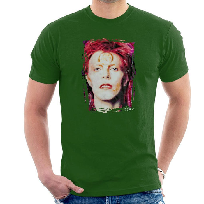 Sidney Maurer Original Portrait Of David Bowie Red Hair Mens T-Shirt - Mens T-Shirt