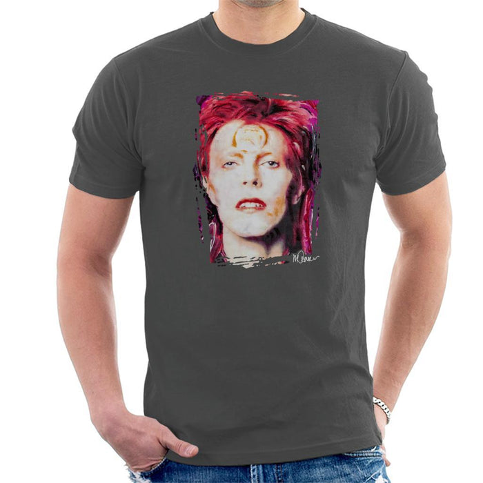 Sidney Maurer Original Portrait Of David Bowie Red Hair Mens T-Shirt - Mens T-Shirt