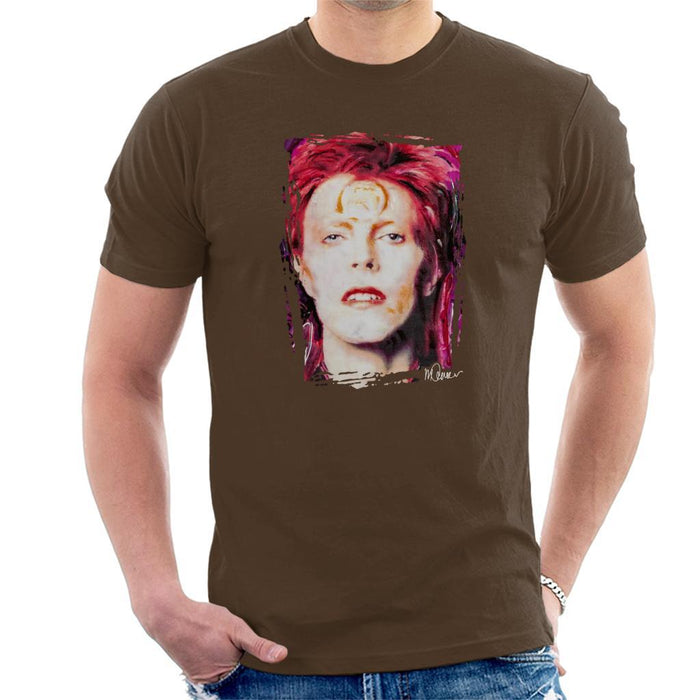 Sidney Maurer Original Portrait Of David Bowie Red Hair Mens T-Shirt - Mens T-Shirt