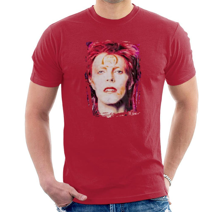 Sidney Maurer Original Portrait Of David Bowie Red Hair Mens T-Shirt - Mens T-Shirt