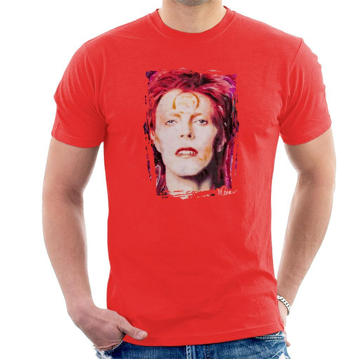 Sidney Maurer Original Portrait Of David Bowie Red Hair Mens T-Shirt - Mens T-Shirt