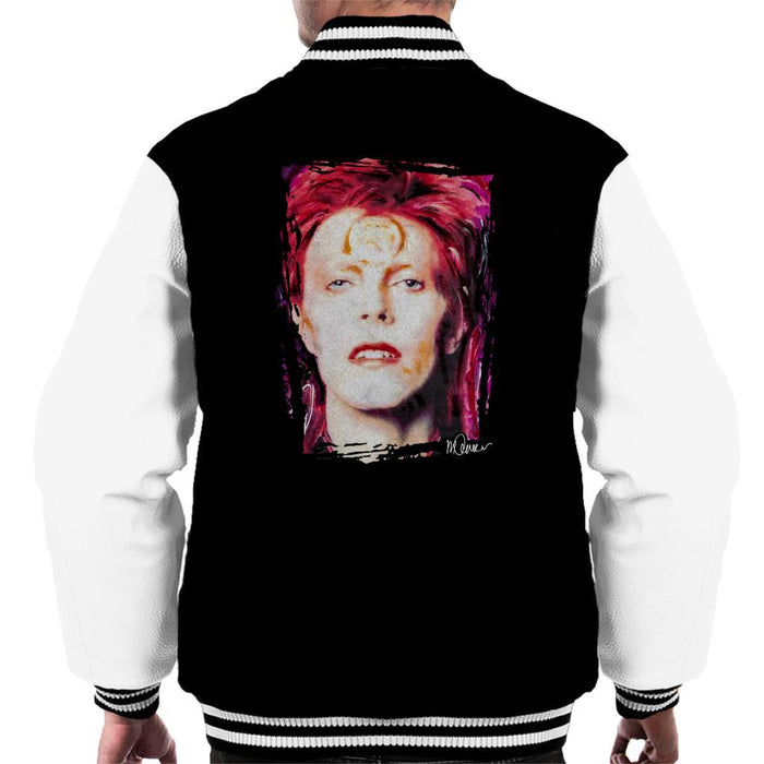 Sidney Maurer Original Portrait Of David Bowie Red Hair Mens Varsity Jacket - Mens Varsity Jacket