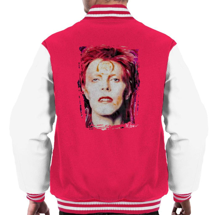Sidney Maurer Original Portrait Of David Bowie Red Hair Mens Varsity Jacket - Mens Varsity Jacket