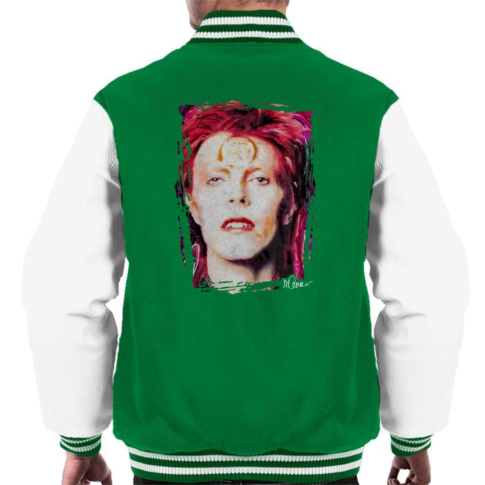 Sidney Maurer Original Portrait Of David Bowie Red Hair Mens Varsity Jacket - Mens Varsity Jacket