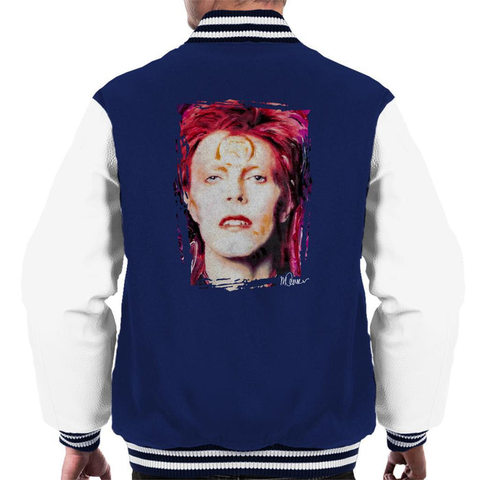 Sidney Maurer Original Portrait Of David Bowie Red Hair Mens Varsity Jacket - Mens Varsity Jacket