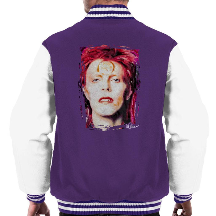 Sidney Maurer Original Portrait Of David Bowie Red Hair Mens Varsity Jacket - Mens Varsity Jacket
