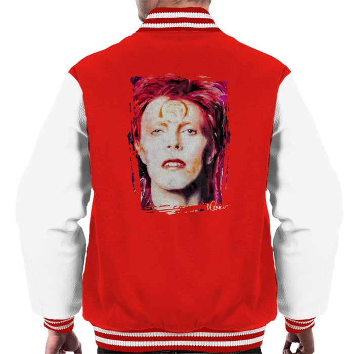 Sidney Maurer Original Portrait Of David Bowie Red Hair Mens Varsity Jacket - Mens Varsity Jacket