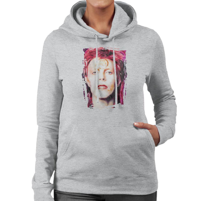 Sidney Maurer Original Portrait Of David Bowie Red Hair Womens Hooded Sweatshirt - Womens Hooded Sweatshirt