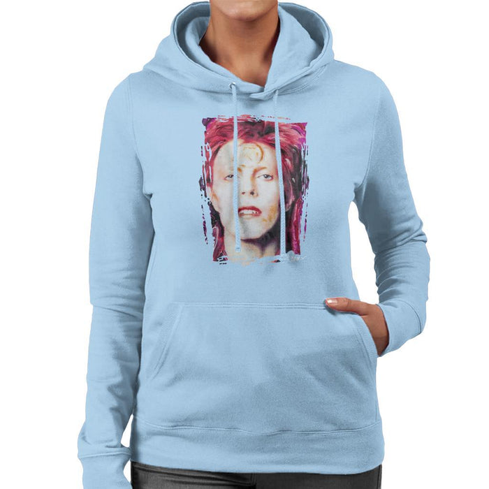 Sidney Maurer Original Portrait Of David Bowie Red Hair Womens Hooded Sweatshirt - Womens Hooded Sweatshirt