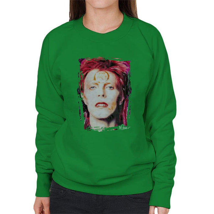 Sidney Maurer Original Portrait Of David Bowie Red Hair Womens Sweatshirt - Womens Sweatshirt