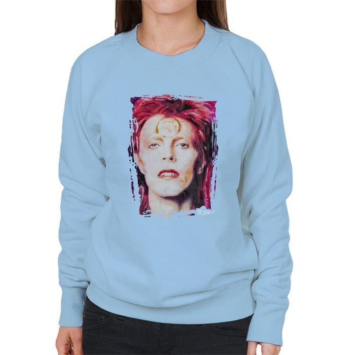 Sidney Maurer Original Portrait Of David Bowie Red Hair Womens Sweatshirt - Womens Sweatshirt