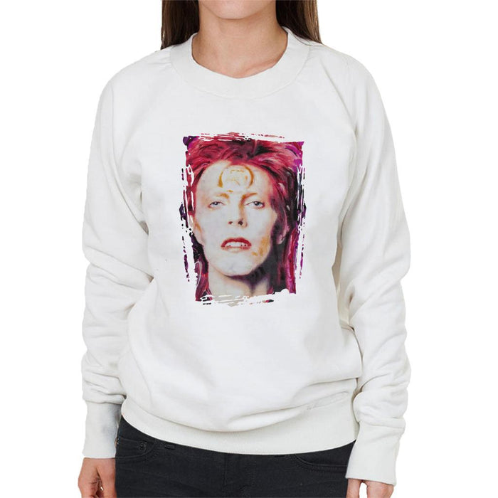Sidney Maurer Original Portrait Of David Bowie Red Hair Womens Sweatshirt - Womens Sweatshirt
