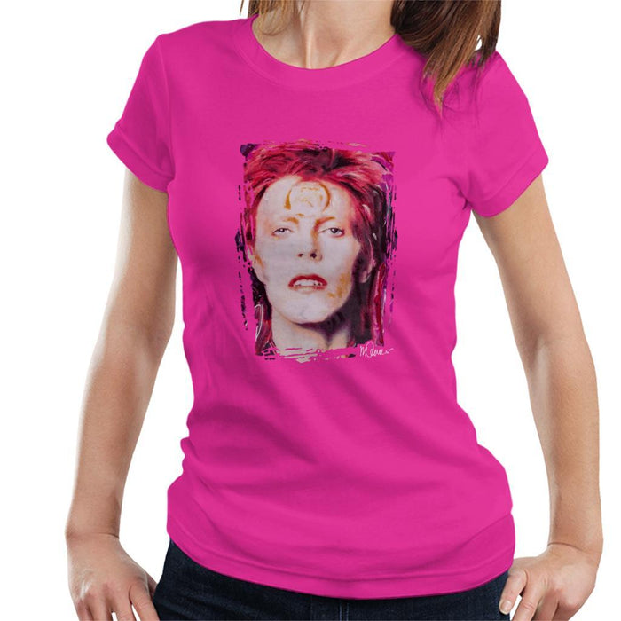 Sidney Maurer Original Portrait Of David Bowie Red Hair Womens T-Shirt - Womens T-Shirt