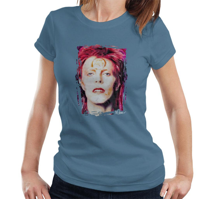 Sidney Maurer Original Portrait Of David Bowie Red Hair Womens T-Shirt - Womens T-Shirt