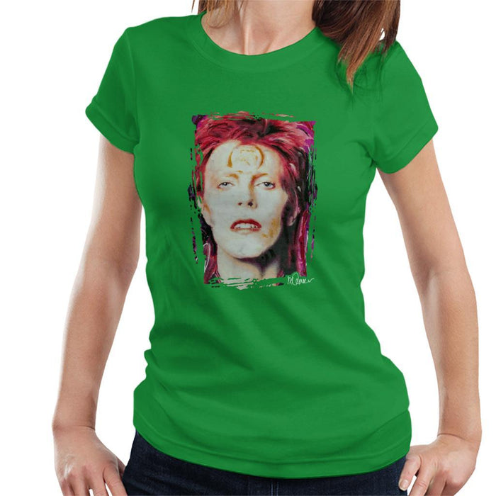 Sidney Maurer Original Portrait Of David Bowie Red Hair Womens T-Shirt - Womens T-Shirt
