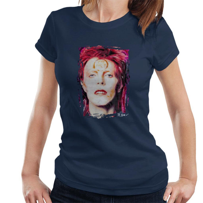 Sidney Maurer Original Portrait Of David Bowie Red Hair Womens T-Shirt - Womens T-Shirt