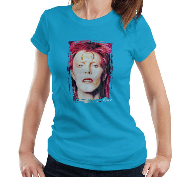 Sidney Maurer Original Portrait Of David Bowie Red Hair Womens T-Shirt - Womens T-Shirt