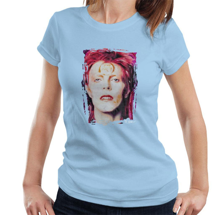 Sidney Maurer Original Portrait Of David Bowie Red Hair Womens T-Shirt - Womens T-Shirt