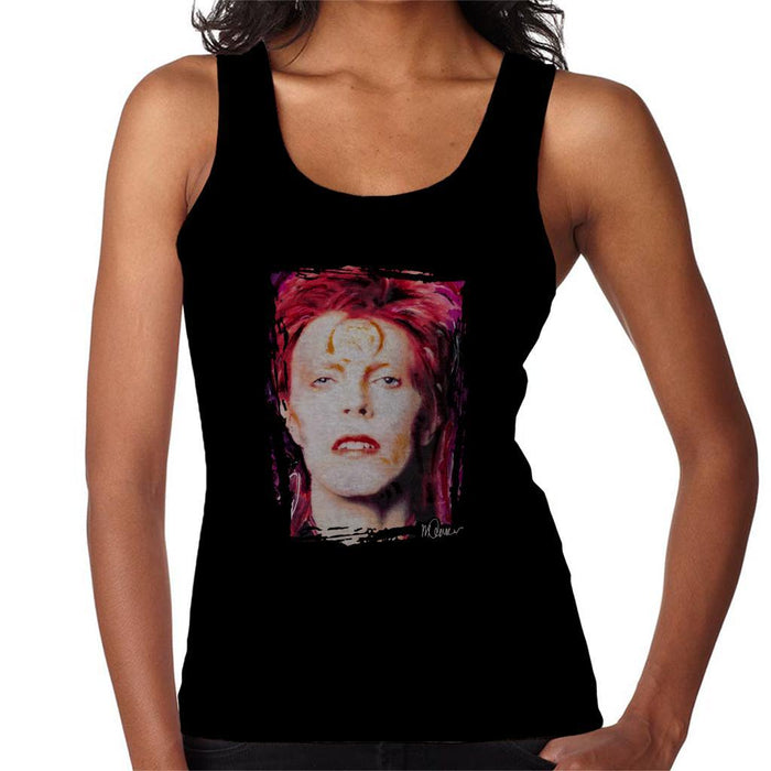 Sidney Maurer Original Portrait Of David Bowie Red Hair Womens Vest - Womens Vest