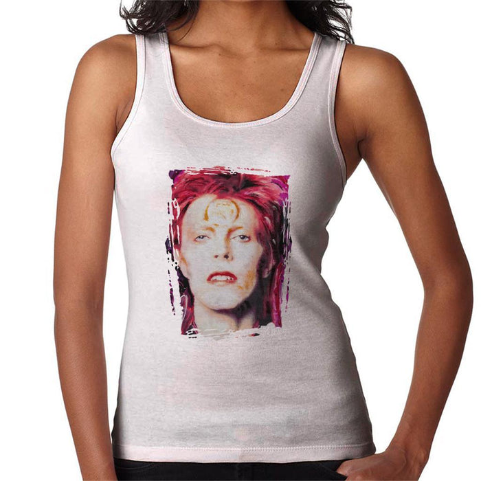 Sidney Maurer Original Portrait Of David Bowie Red Hair Womens Vest - Womens Vest