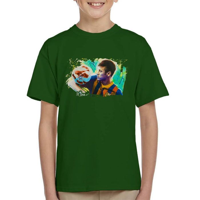 Sidney Maurer Original Portrait Of Neymar Barcelona Kids T-Shirt - Kids Boys T-Shirt