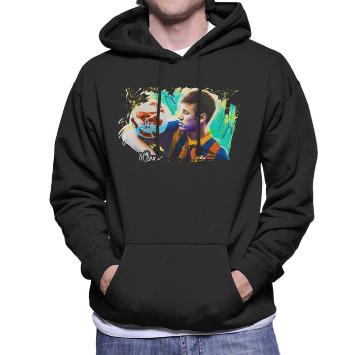 Sidney Maurer Original Portrait Of Neymar Barcelona Mens Hooded Sweatshirt - Mens Hooded Sweatshirt