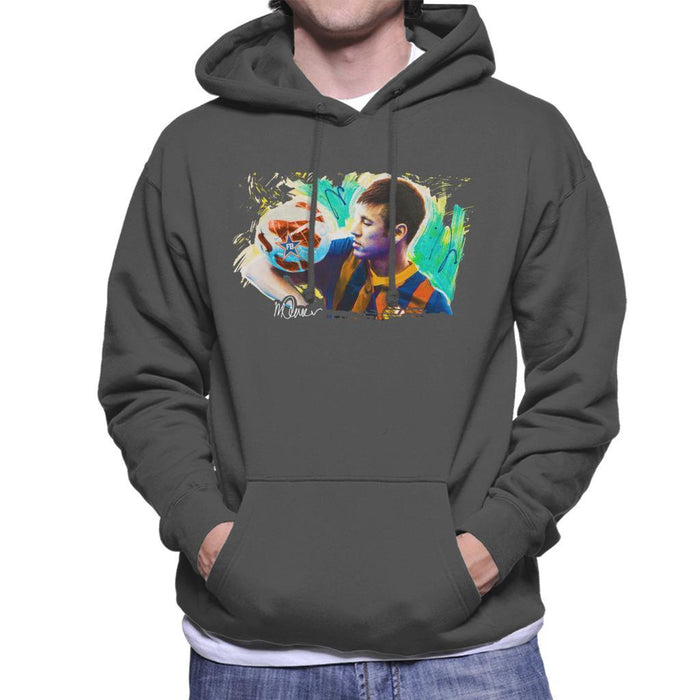 Sidney Maurer Original Portrait Of Neymar Barcelona Mens Hooded Sweatshirt - Mens Hooded Sweatshirt