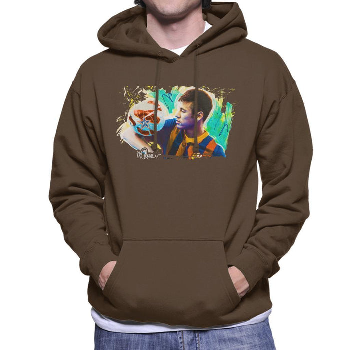 Sidney Maurer Original Portrait Of Neymar Barcelona Mens Hooded Sweatshirt - Mens Hooded Sweatshirt