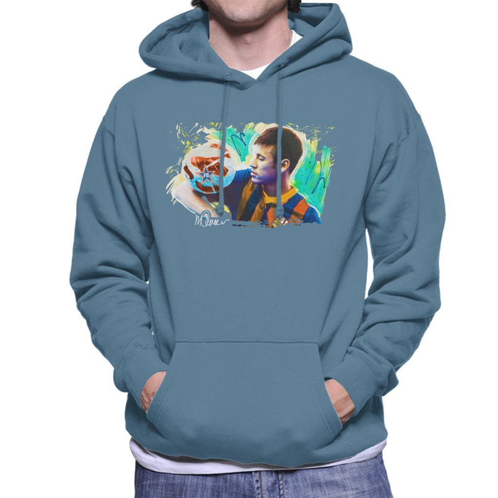 Sidney Maurer Original Portrait Of Neymar Barcelona Mens Hooded Sweatshirt - Mens Hooded Sweatshirt