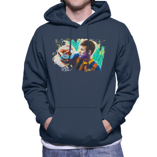 Sidney Maurer Original Portrait Of Neymar Barcelona Mens Hooded Sweatshirt - Mens Hooded Sweatshirt