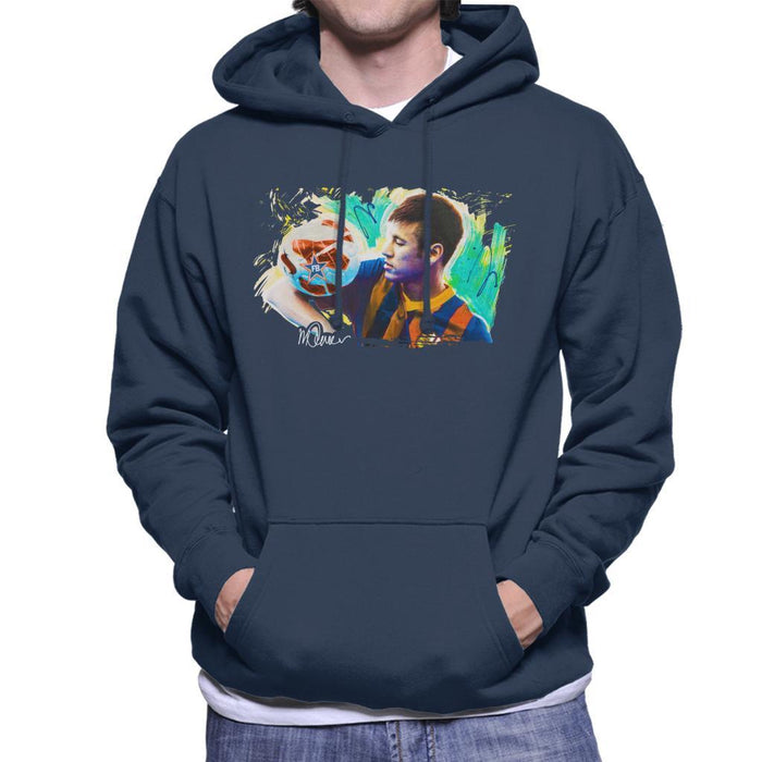 Sidney Maurer Original Portrait Of Neymar Barcelona Mens Hooded Sweatshirt - Mens Hooded Sweatshirt