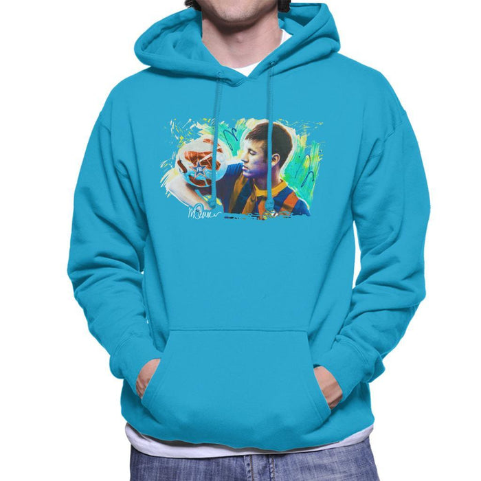 Sidney Maurer Original Portrait Of Neymar Barcelona Mens Hooded Sweatshirt - Mens Hooded Sweatshirt