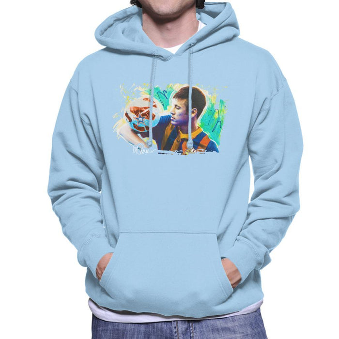 Sidney Maurer Original Portrait Of Neymar Barcelona Mens Hooded Sweatshirt - Mens Hooded Sweatshirt