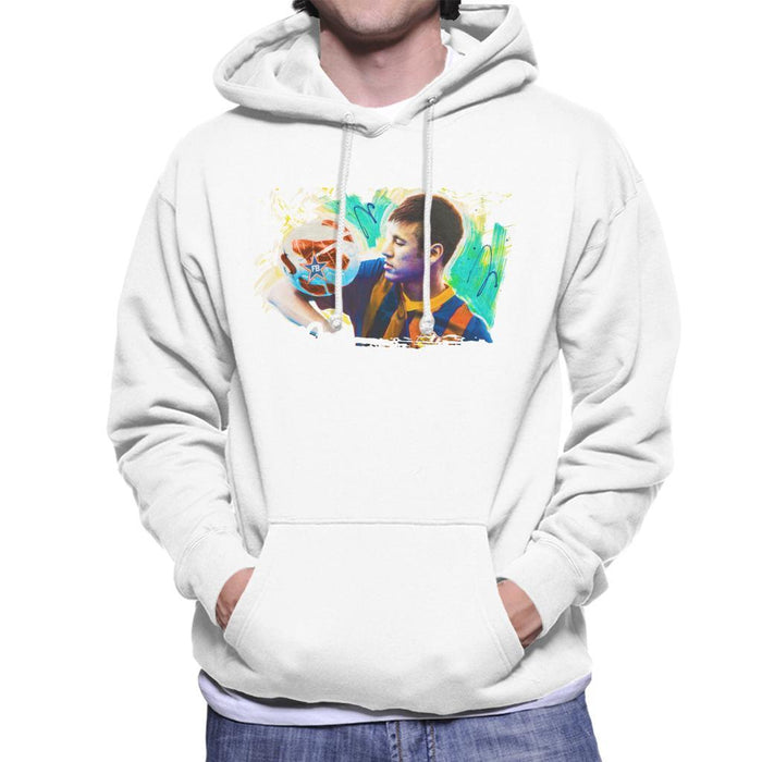 Sidney Maurer Original Portrait Of Neymar Barcelona Mens Hooded Sweatshirt - Mens Hooded Sweatshirt