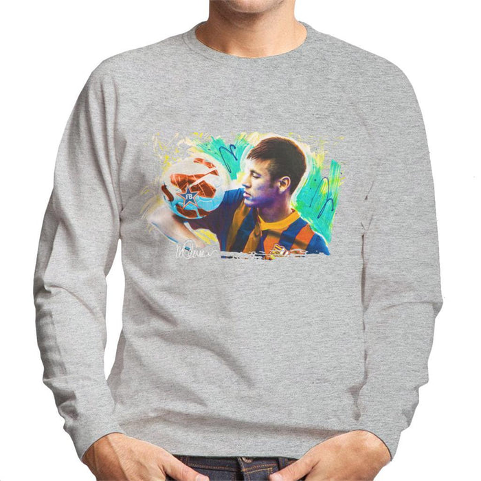 Sidney Maurer Original Portrait Of Neymar Barcelona Mens Sweatshirt - Mens Sweatshirt