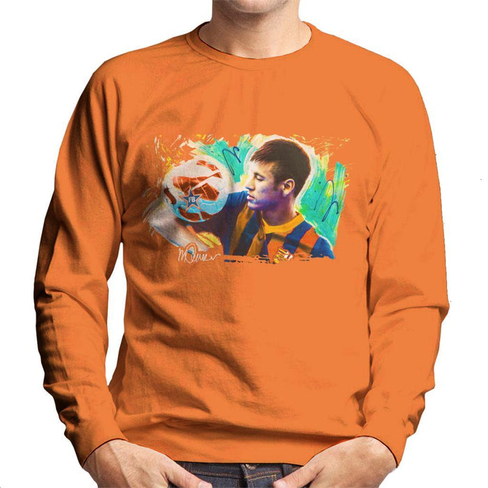 Sidney Maurer Original Portrait Of Neymar Barcelona Mens Sweatshirt - Mens Sweatshirt
