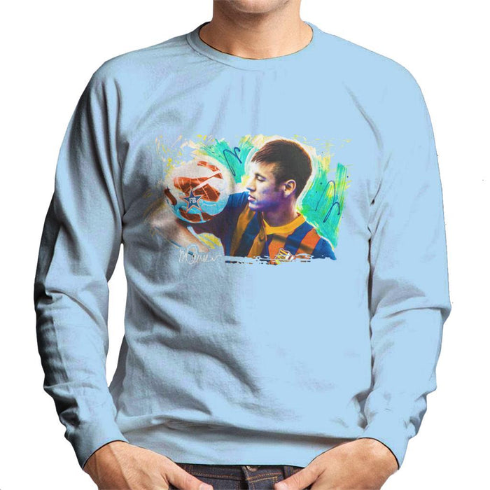 Sidney Maurer Original Portrait Of Neymar Barcelona Mens Sweatshirt - Mens Sweatshirt