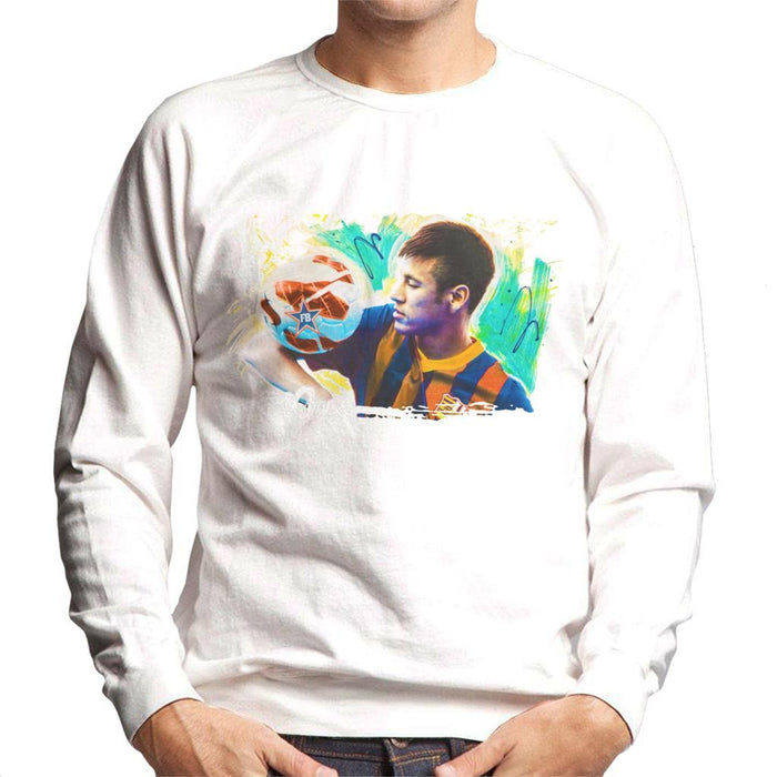 Sidney Maurer Original Portrait Of Neymar Barcelona Mens Sweatshirt - Mens Sweatshirt
