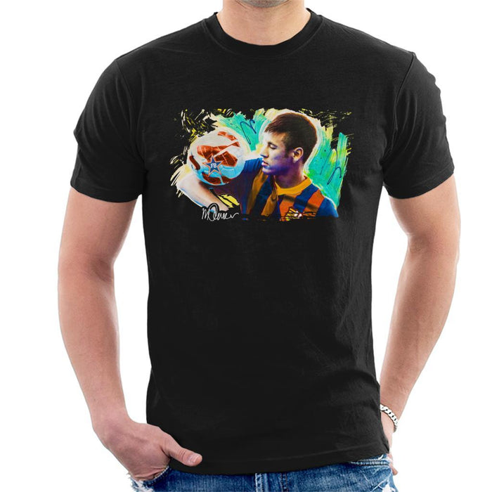 Sidney Maurer Original Portrait Of Neymar Barcelona Mens T-Shirt - Mens T-Shirt
