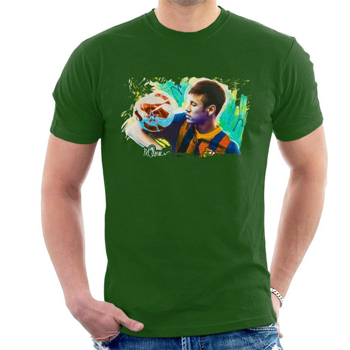Sidney Maurer Original Portrait Of Neymar Barcelona Mens T-Shirt - Mens T-Shirt