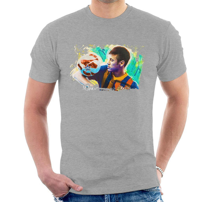 Sidney Maurer Original Portrait Of Neymar Barcelona Mens T-Shirt - Mens T-Shirt