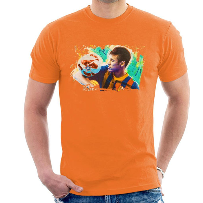 Sidney Maurer Original Portrait Of Neymar Barcelona Mens T-Shirt - Mens T-Shirt