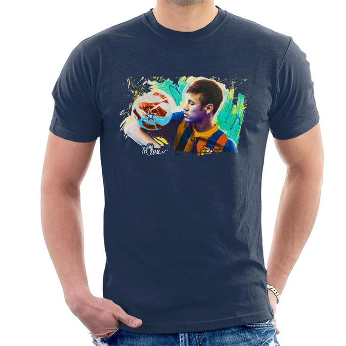 Sidney Maurer Original Portrait Of Neymar Barcelona Mens T-Shirt - Mens T-Shirt