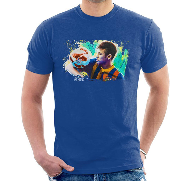 Sidney Maurer Original Portrait Of Neymar Barcelona Mens T-Shirt - Mens T-Shirt